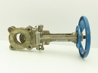 Velan L10-0320C-13BL 3" 316 Stainless Knife Gate Valve Rising Stem 10" Handwheel