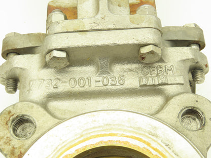 Velan L10-0320C-13BL 3" 316 Stainless Knife Gate Valve Rising Stem 10" Handwheel