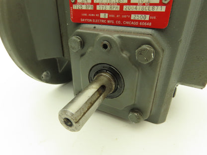 Dayton 4Z006C Worm Gearbox 10:1 Reducer 173rpm 3/4Hp 56C Dual Output