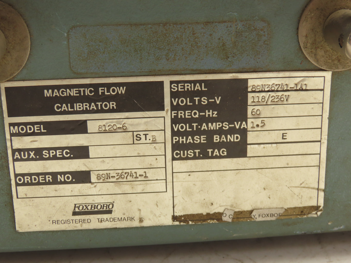 Foxboro 8120-6 Magnetic Flow Calibrator 115-230V 60Hz 1.5A No Cover