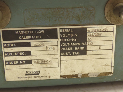 Foxboro 8120-6 Magnetic Flow Calibrator 115-230V 60Hz 1.5A No Cover