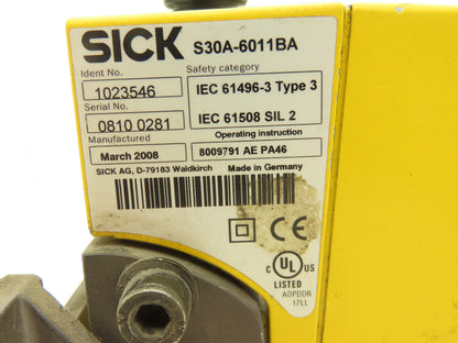 Sick S30A-6011BA Safety Laser Scanner S3000 Standard 0m to 8m