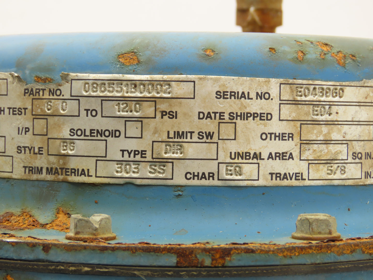 Robertshaw VC-231A-BG Pneumatic Diaphragm Actuator w/Brass Globe Valve 1"NPT