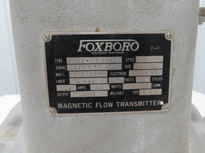 Foxboro 1801-PEOS-NS Magnetic Flow Tube Transmitter 1" Pipe 115V