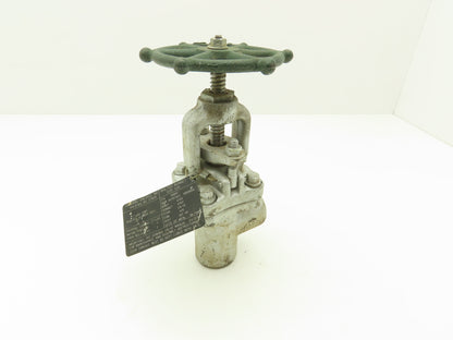 Edward 1049Y Right Angle Stop Valve 1" Socket Weld 3600 CWP 1830 PSI Rising Stem