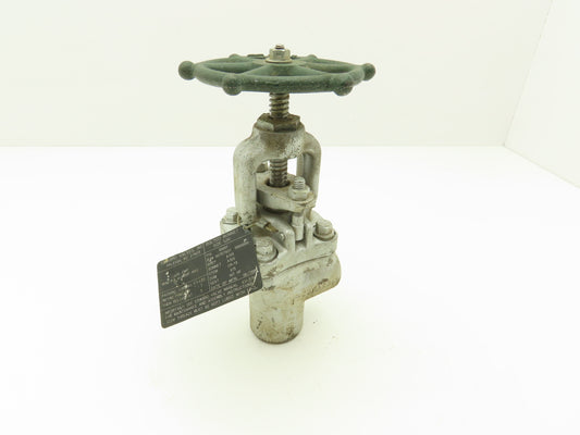 Edward 1049Y Right Angle Stop Valve 1" Socket Weld 3600 CWP 1830 PSI Rising Stem