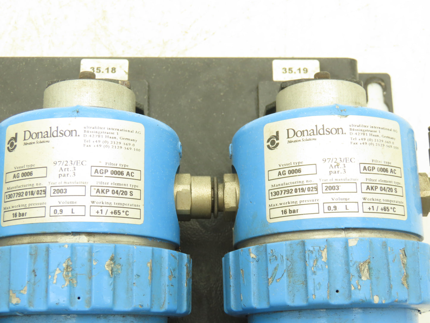 Donaldson/ Airtec AG 0006 Filter Assembly with Valve M 07 310-HN 4 Filters