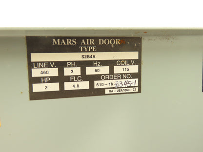 Mars Air Door S2B4A Motor Control Pannel 2 Door W Safety Switches 3Ph 115V Coil