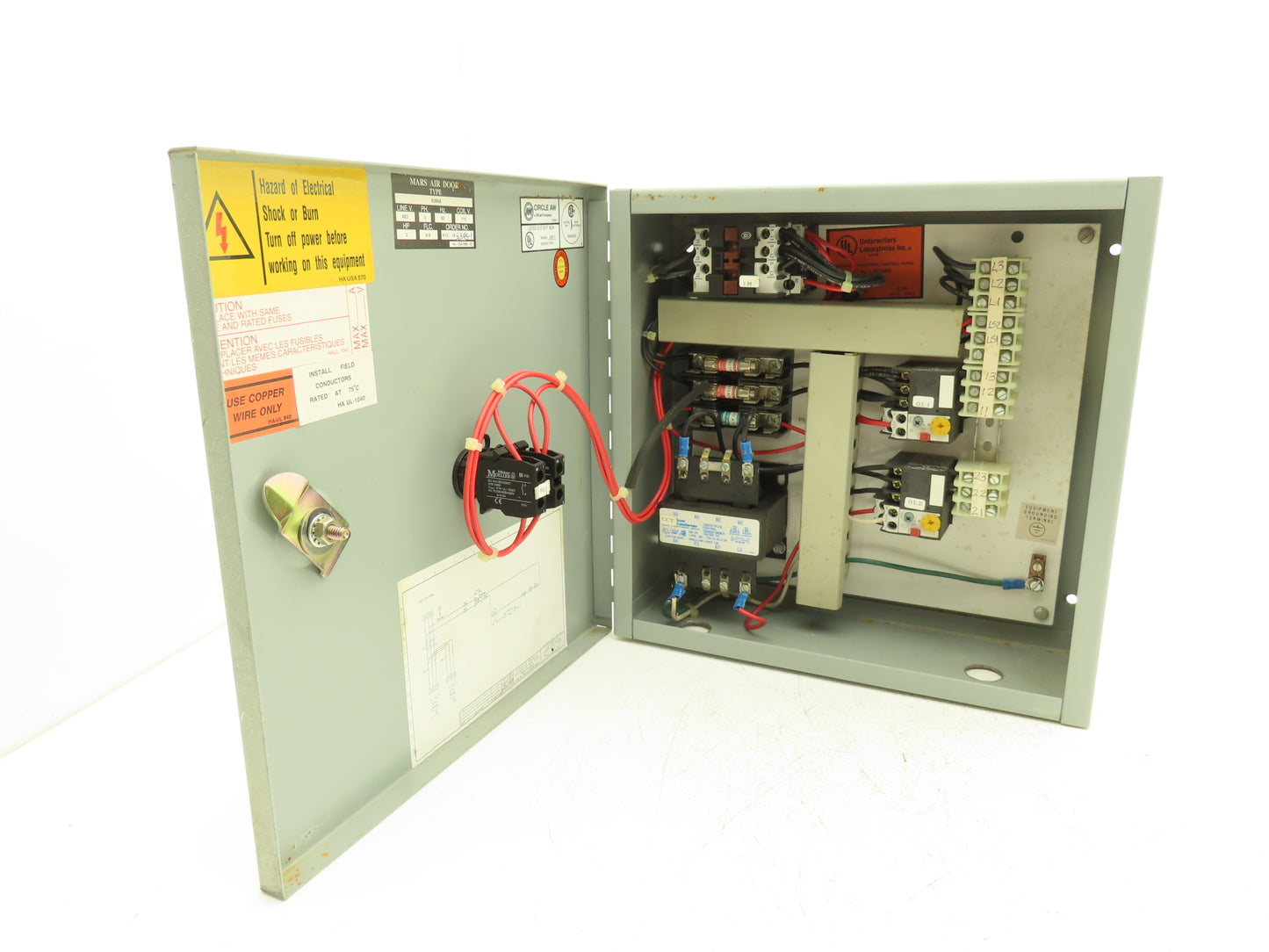 Mars Air Door S2B4A Motor Control Pannel 2 Door W Safety Switches 3Ph 115V Coil