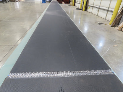 Hytrol 18"x 50' 10" Slider Bed Conveyor 15.5" Belt 2Hp 3PH Center Drive 50FPM