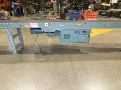 Hytrol 18"x 50' 10" Slider Bed Conveyor 15.5" Belt 2Hp 3PH Center Drive 50FPM
