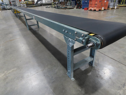 Hytrol 18"x 50' 10" Slider Bed Conveyor 15.5" Belt 2Hp 3PH Center Drive 50FPM