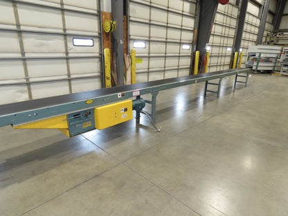 Hytrol 18"x 50' 10" Slider Bed Conveyor 15.5" Belt 2Hp 3PH Center Drive 50FPM