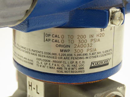 Foxboro IMV30-D22BD01F-M1 Electronic Pressure Transmitter 12.5-42VDC 300PSIA