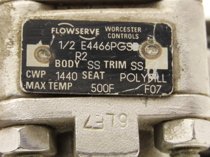 Flowserve MK501 Pneumatic Actuator with 1/2"NPT Stainless Ball Valve 1440 CWP