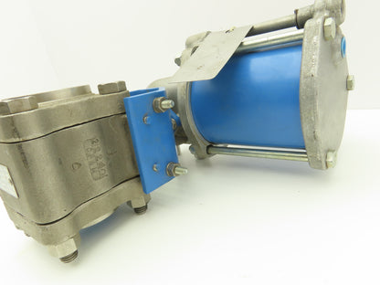 Jamesbury 1 1/2" 4CX 3600 MT3 316SS Socket Ball Valve & Pneumatic Actuator ST50E