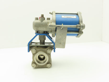 Jamesbury 1 1/2" 4CX 3600 MT3 316SS Socket Ball Valve & Pneumatic Actuator ST50E