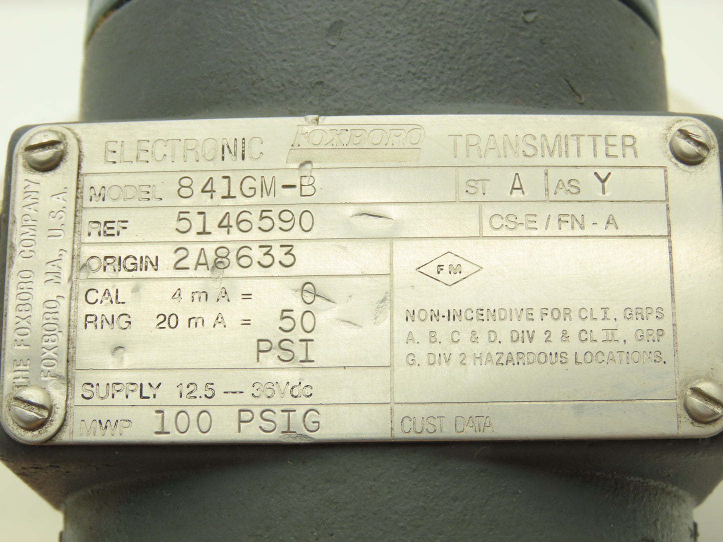 Foxboro 841GM-B Pressure Transmitter 0-50psi w/Ametek Sensor SC-3" 150 Flange