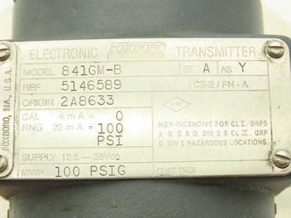 Foxboro 841GM-B Pressure Transmitter 0-100psi w/Ametek Sensor SC-3" 150 Flange