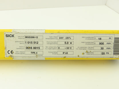 Sick MGSS90-12 Safety Light Curtain Transmitter Sender 900mm Scratches In Lens