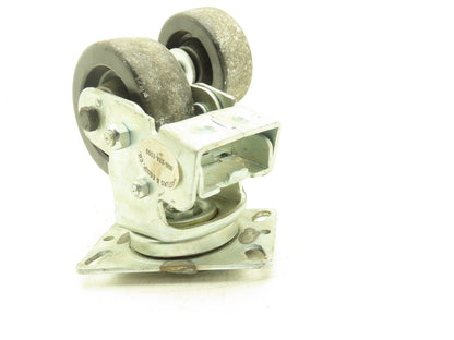 Spring Loaded Swivel Caster 4-3/4"x2" Plastic Wheel 6.25"x4.5" Plate Lot of 2