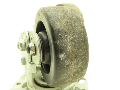 Spring Loaded Swivel Caster 4-3/4"x2" Plastic Wheel 6.25"x4.5" Plate Lot of 2