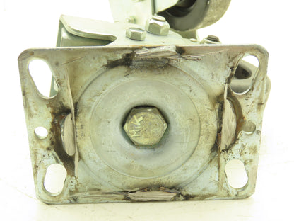 Spring Loaded Swivel Caster 4-3/4"x2" Plastic Wheel 6.25"x4.5" Plate Lot of 2