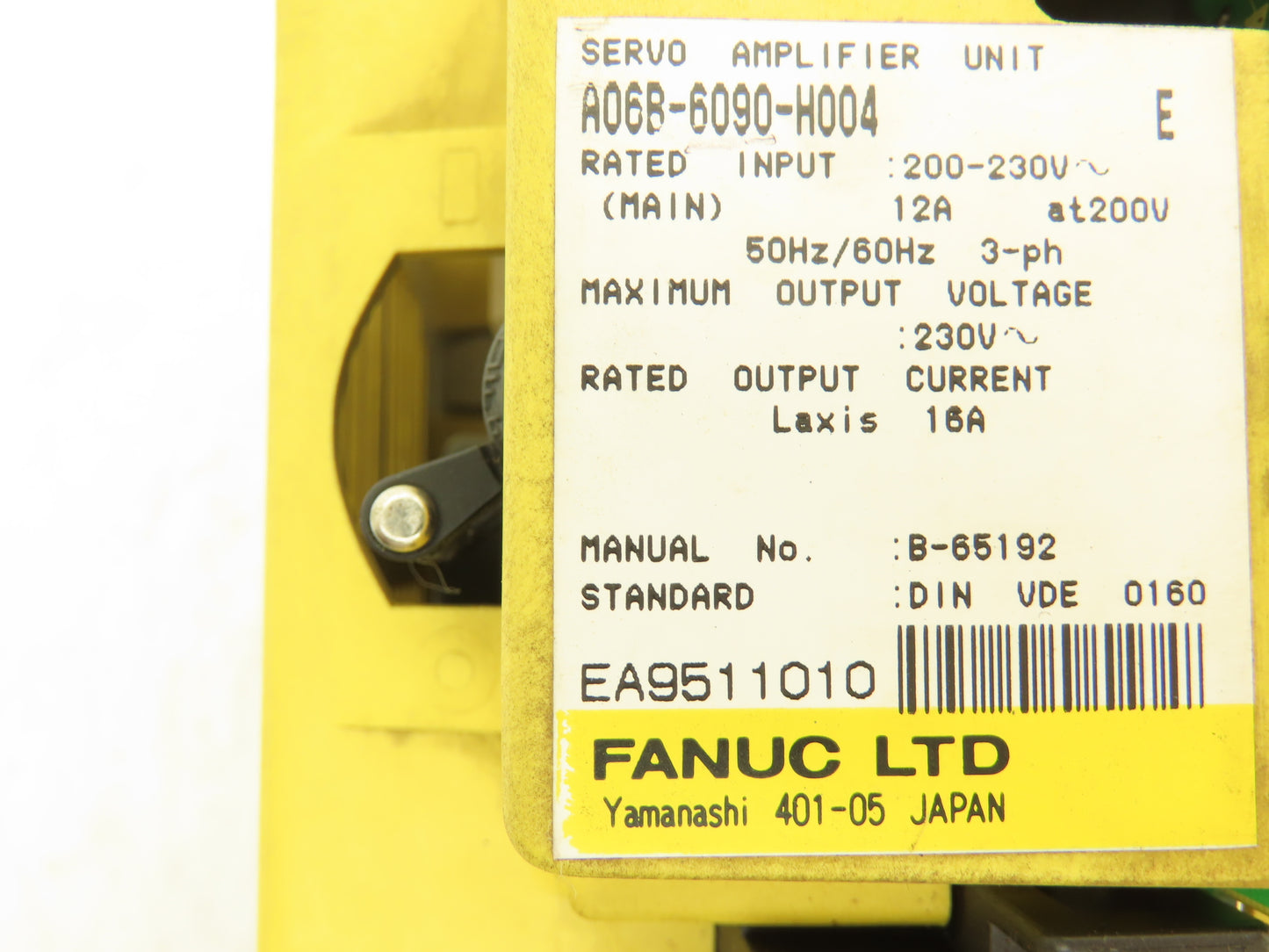 Fanuc A06B-6090-H004 AC Servo Amplifier Drive 200-230V 3Ph 12A
