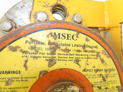 MSEC 1025 Portable Self Retractable Fall Safety Lifeline 25' With Bracket
