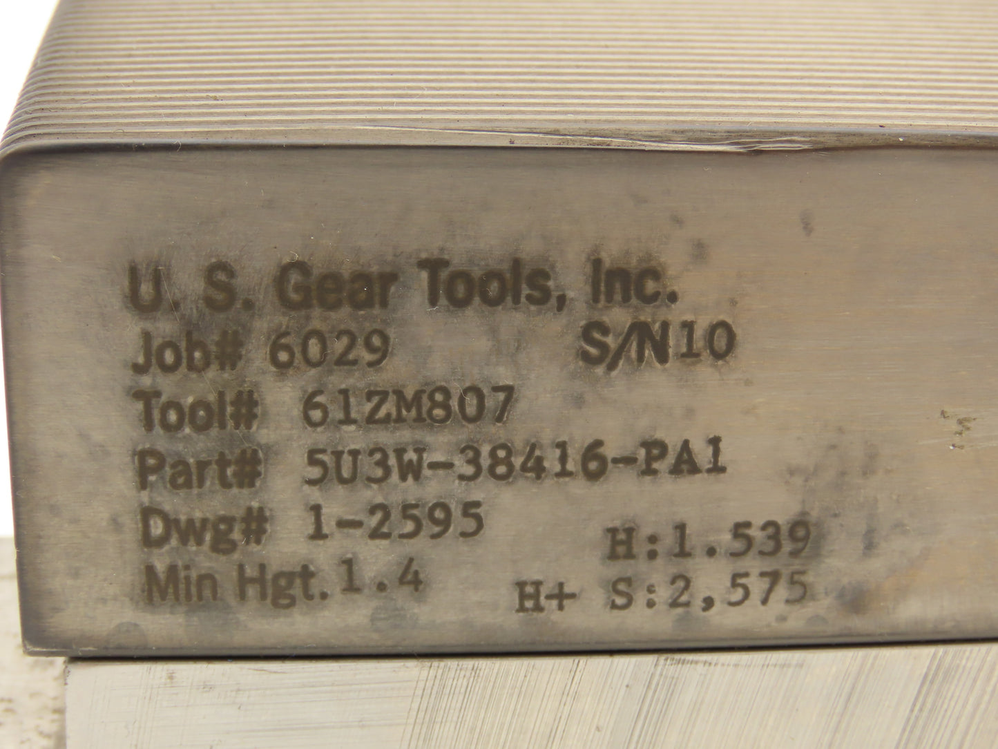 Us Gear Tools 61ZM807 Flat Thread Rolling Die 13"L x 2"W x 1.5"H