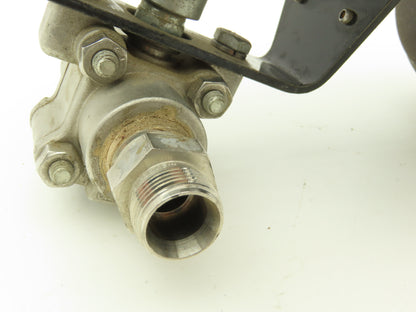 Flowserve 10I 39 SZMS24A P BC R6 Pneumatic Actuator with 1/2"NPT SS Ball Valve