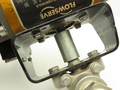 Flowserve 10I 39 SZMS24A P BC R6 Pneumatic Actuator with 1/2"NPT SS Ball Valve