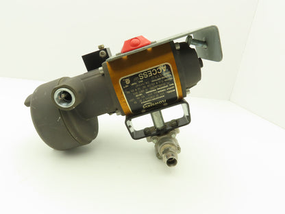 Flowserve 10I 39 SZMS24A P BC R6 Pneumatic Actuator with 1/2"NPT SS Ball Valve