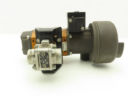 Flowserve 10I9 39 SZMS24A P BC R6 Pneumatic Actuator with 1/2"NPT SS Ball Valve