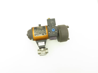 Flowserve 10I9 39 SZMS24A P BC R6 Pneumatic Actuator with 1/2"NPT SS Ball Valve