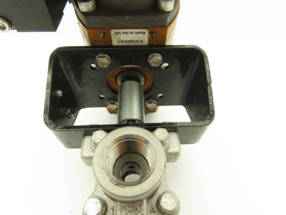 Flowserve 10I9 39 SZMS24A P BC R6 Pneumatic Actuator with 1/2"NPT SS Ball Valve