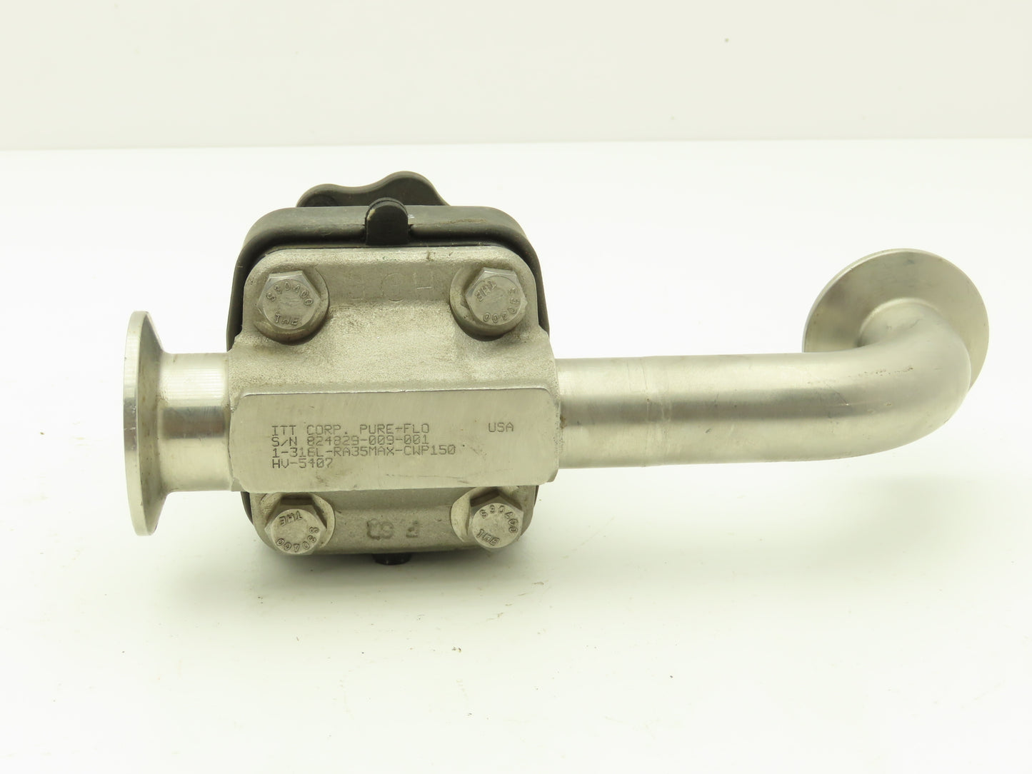 ITT 1-316L RA35MAX-CWP150 Diaphragm Valve Pas 1" Stainless Steel Tubing .86"ID