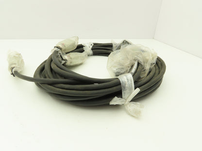 Kawasaki 50975-2787 Rev B E3 Robot Cable 37-Pin to 3 6-pin Square Connector