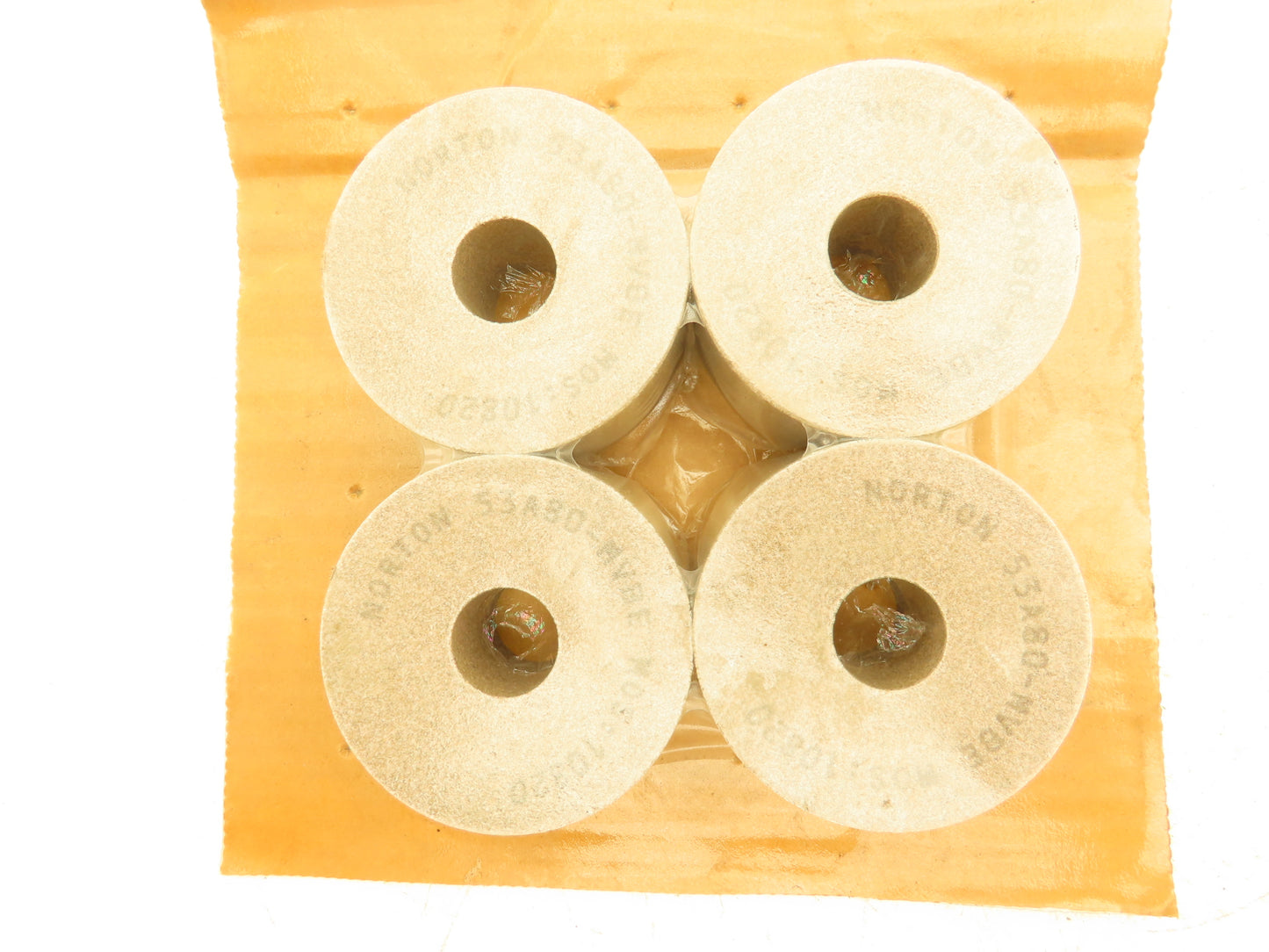 Norton 53A80-MVBE Grinding Wheel Alundum 3"OD x 1-1/2"W x 7/8"ID Lot of 2