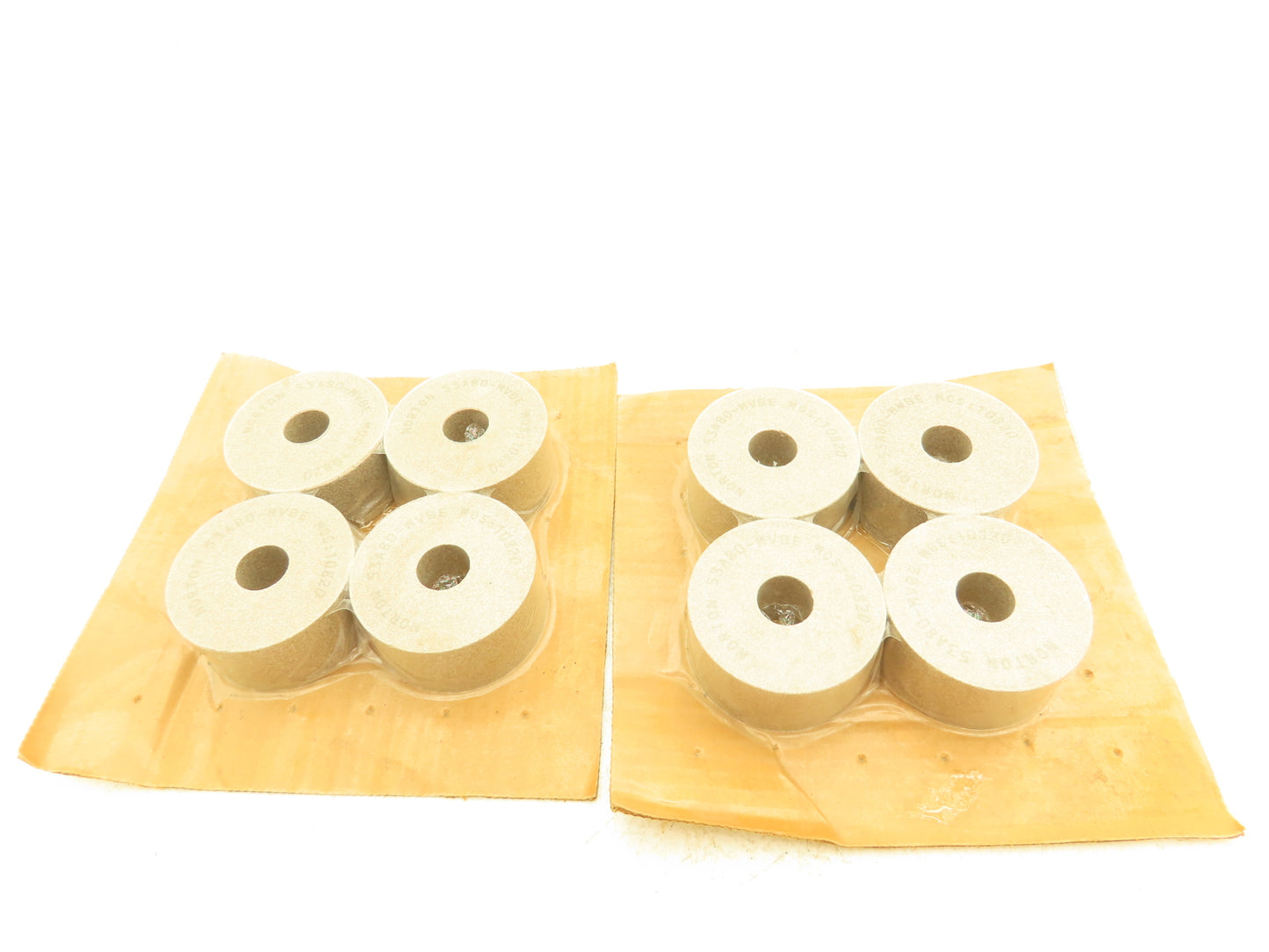 Norton 53A80-MVBE Grinding Wheel Alundum 3"OD x 1-1/2"W x 7/8"ID Lot of 2