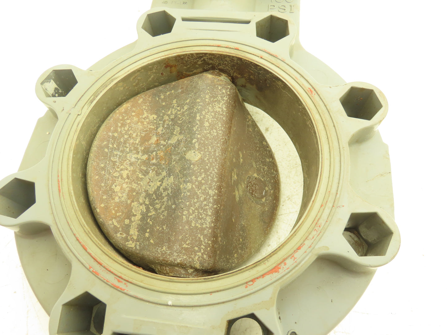 QG1M1  6" CPVC Butterfly Valve PVC Disc 8-Bolt w/Handle