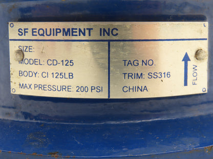 SF Equipment CD-125  4" Dual Plate Check Valve Double Door Wafer Style 200psi