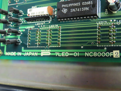 Nissei NC-8000F Operator Control Panel Injection Molding 7LED-01 NC8000F2