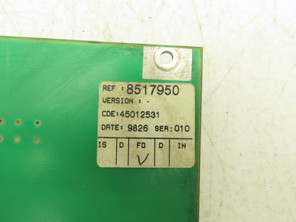 Charmilles Tech 8517950 Robofil Printed Circuit Board Slot Rack Backplane