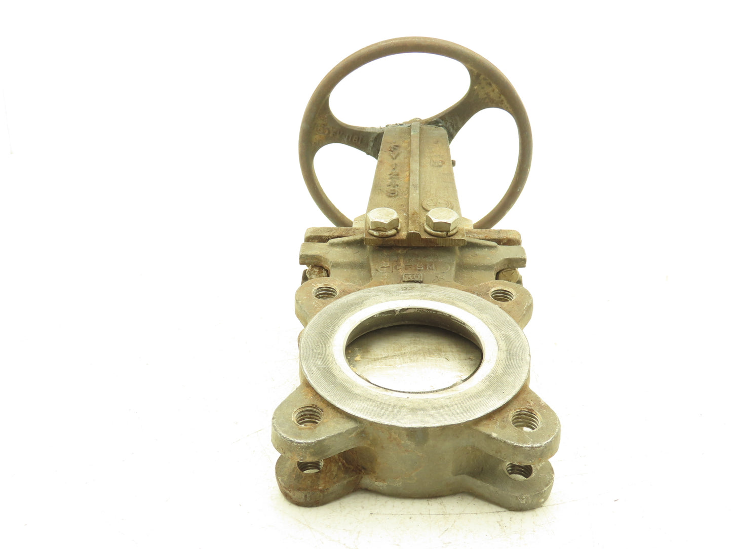 ITT Fabri-Valve 3" Stainless Knife Gate Valve Lug Style Metal Seat Rising Stem