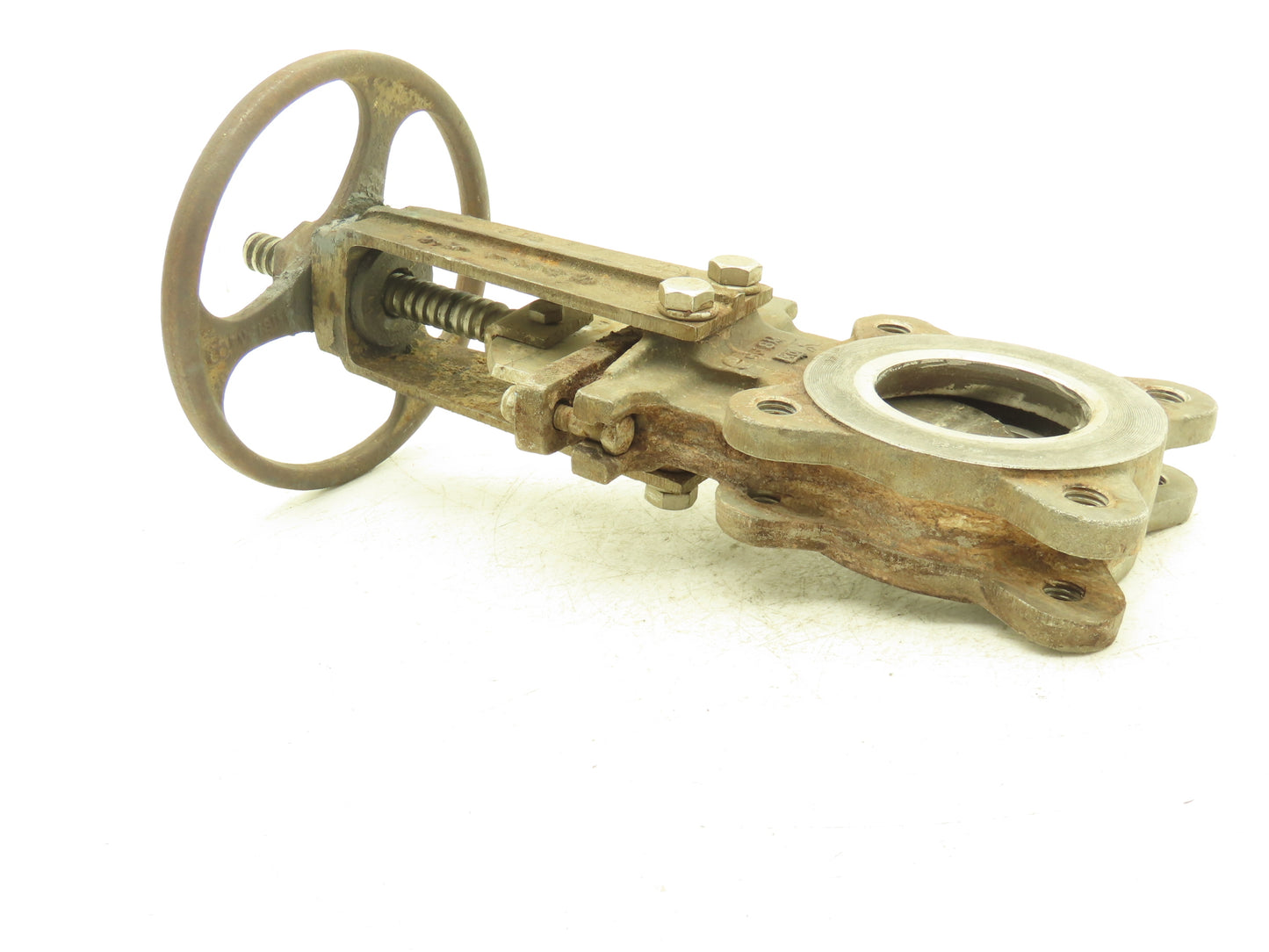 ITT Fabri-Valve 3" Stainless Knife Gate Valve Lug Style Metal Seat Rising Stem