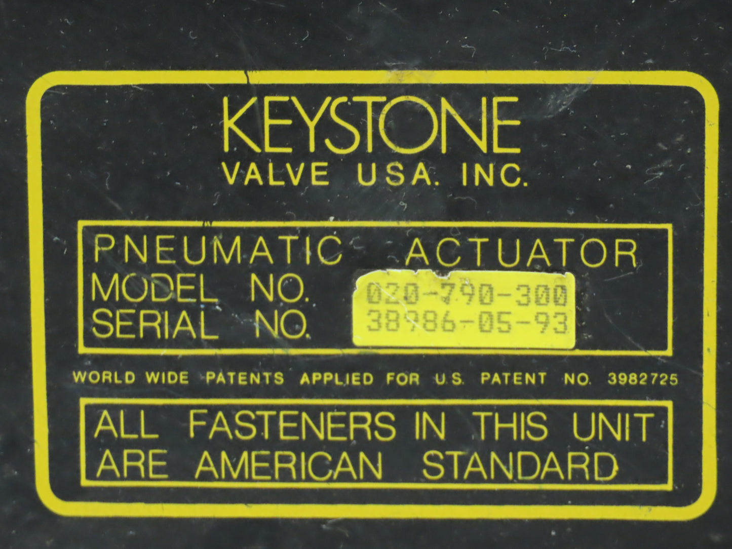 Keystone 020-790-300 Pneumatic Actuator w/ KTM Ball Valve 1.5"Flanged Stainless
