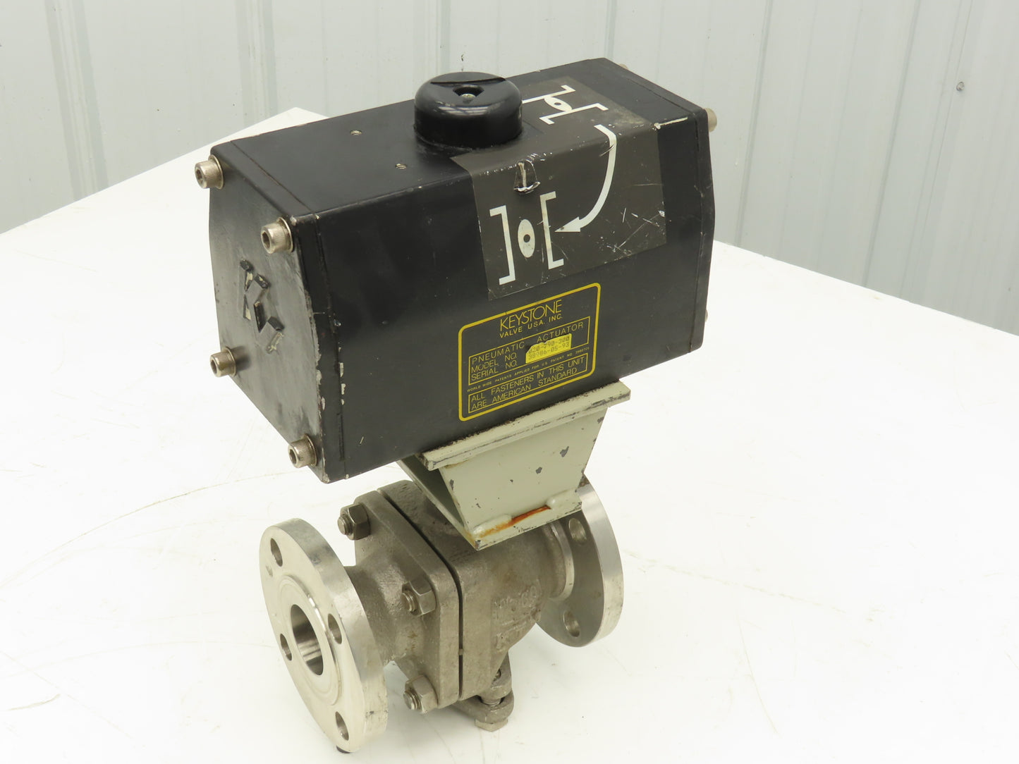 Keystone 020-790-300 Pneumatic Actuator w/ KTM Ball Valve 1.5"Flanged Stainless