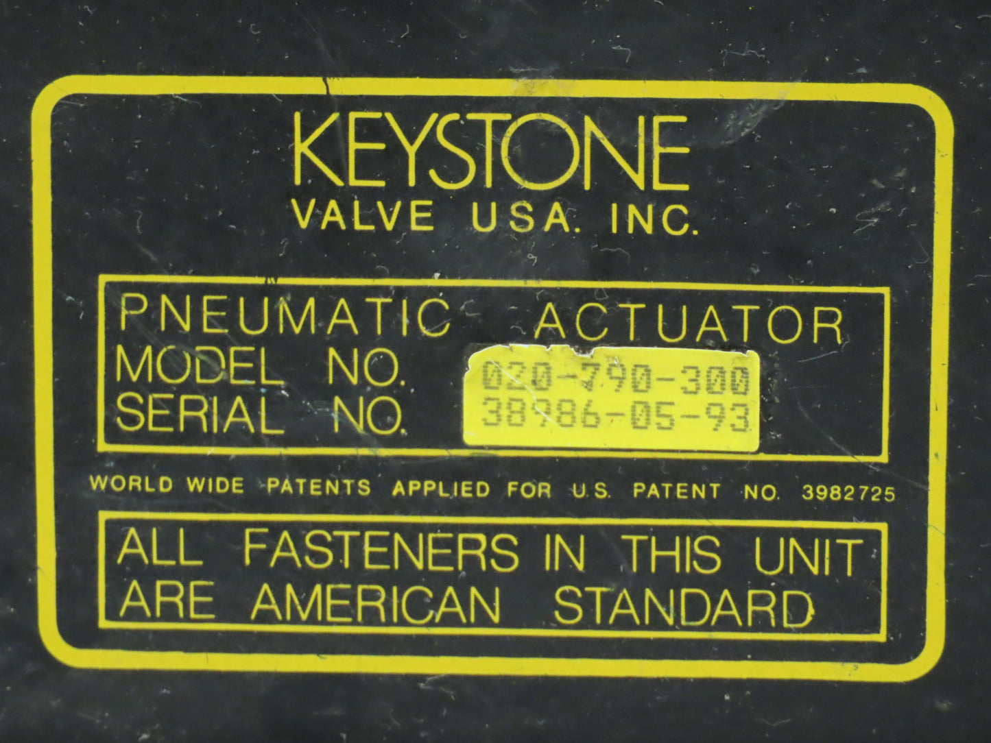 Keystone 020-790-300 Pneumatic Actuator w/ KTM Ball Valve 1.5"Flanged Stainless