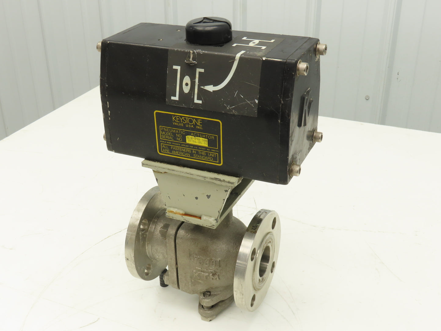 Keystone 020-790-300 Pneumatic Actuator w/ KTM Ball Valve 1.5"Flanged Stainless